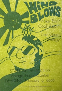 wind blows vintage letterpress poster